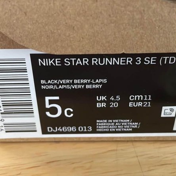 BRAND NEW toddler girl Nike nike star runner double Velcro shoes size 5 C - Picture 6 of 6